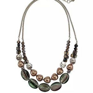 Ruby Rd 2 Row Beaded Necklace NEW
